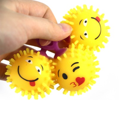 2019 Hot Sale Funny Kawaii Tpr Mini Squishy Emoji Puffer Ball Toy With Eye For Kid