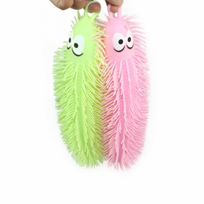 2020 New Arrival Soft Light Up Caterpillar Puffer TPR Animal Flashing Ball For Kids