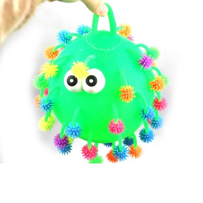 2019 hot selling jumbo tpr light up puffer ball flashing puffer toy with big eyes